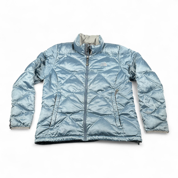 North Face Jacket Womens EXTRA LARGE Blue Aconcagua Puffer Goose Down 550 Coat - Picture 1 of 14